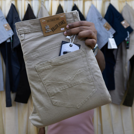 "বিস্কিট কালার" জিন্স কাটিং গেবাডিন প্যান্ট Killer Brand™ (027)