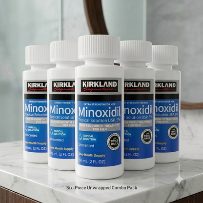 6 Pis Combo "Kirkland 5% Minoxidil Extra Strength Hair Loss & Hair Regrowth Treatment for Men 60ml