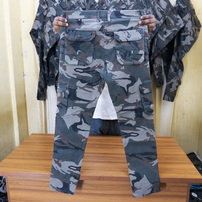 "ডাবল-ওয়াশ" আর্মি কালার" কার্গো-মোবাইল প্যান্ট (কোড:044)