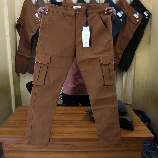 "খাকি -কালার"Tommy™ ব্র্যান্ডের কার্গো প্যান্ট (এক্সপোর্ট গেবাডিন ফ্যাব্রিক) কোড : 60"